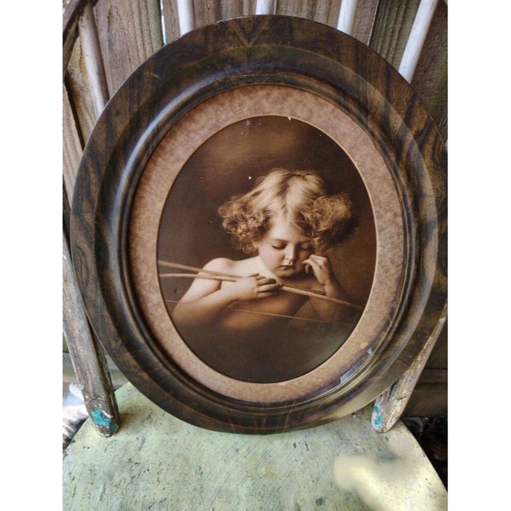 Sepia Child Portrait Photograph, Framed & Matted, Portrait Orientation, 14x17
